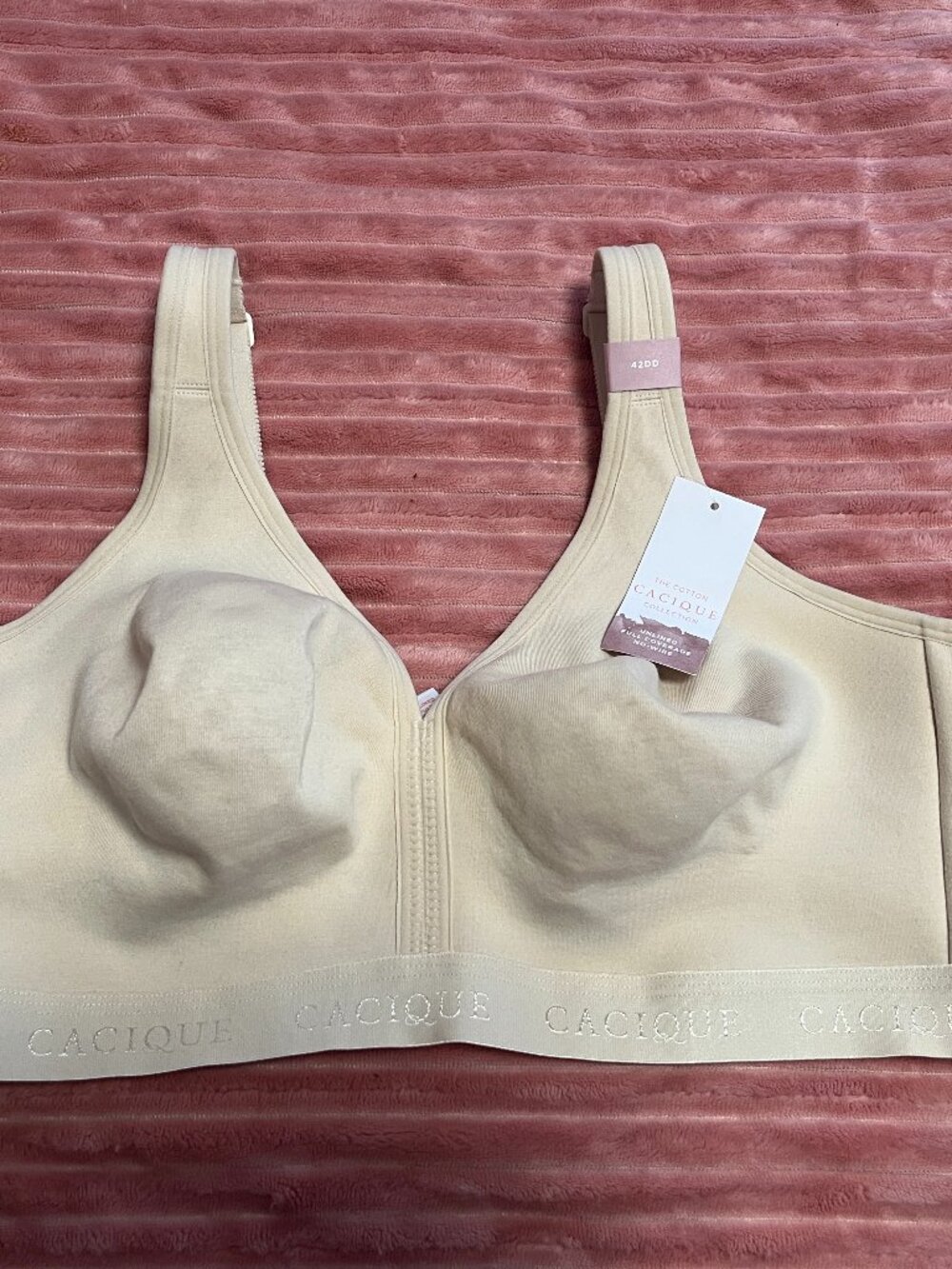 Cacique Cotton Collection No-Wire Full Coverage Bra 42DD NWT